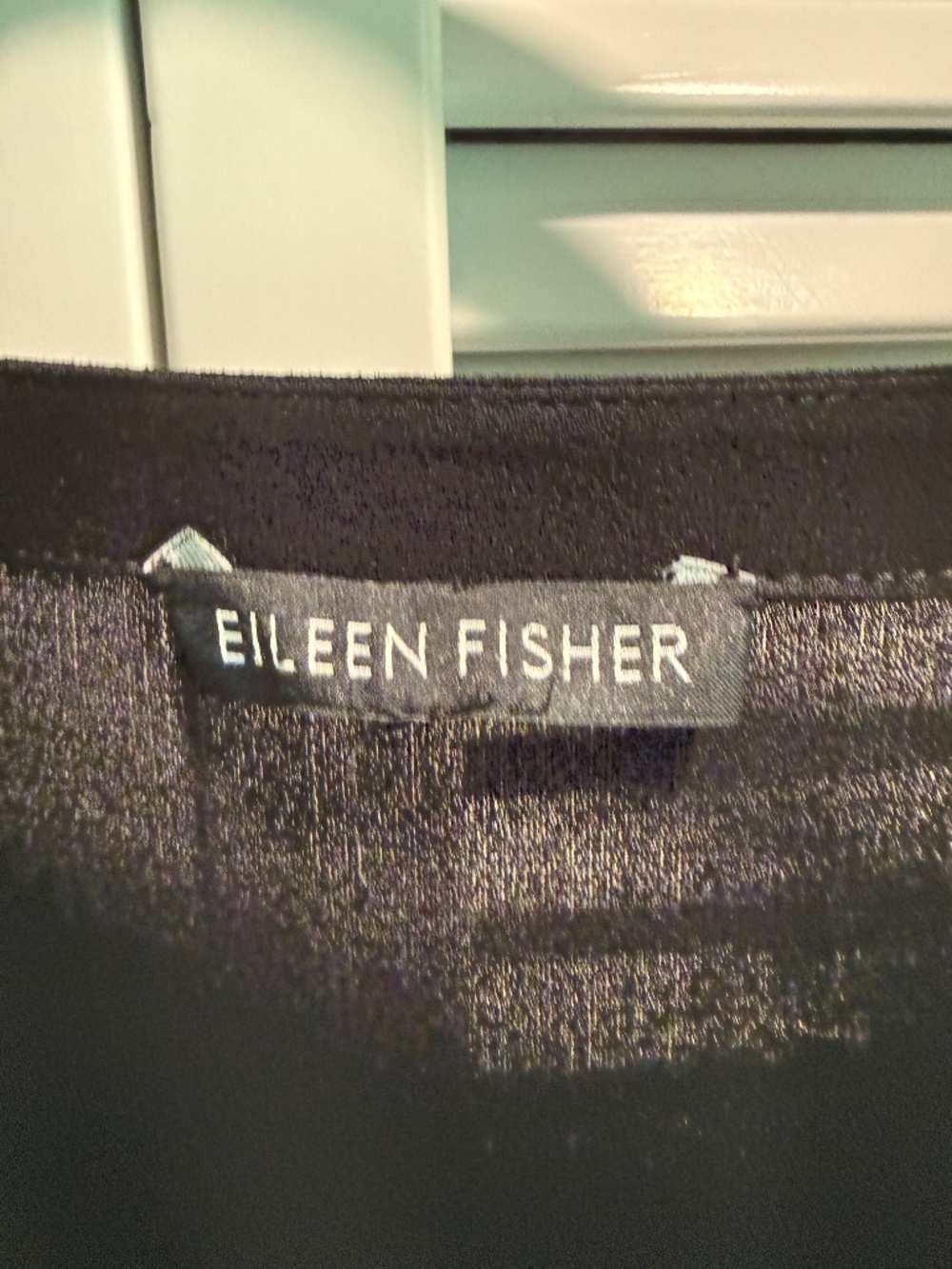 Black Eileen Fisher Silk Georgette Tunic Dress with Side Slits - Picture 8 of 8